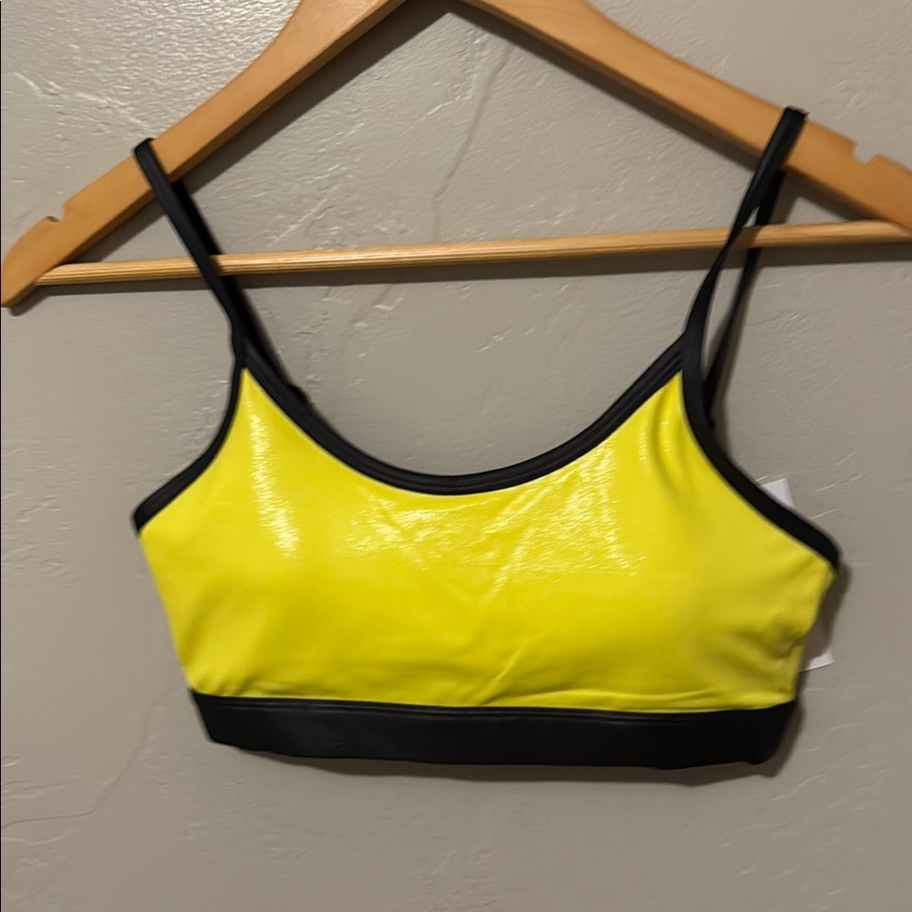 ZYIA Neon Yellow and Black Light n Tight Sports Bra Small - Picture 1 of 6
